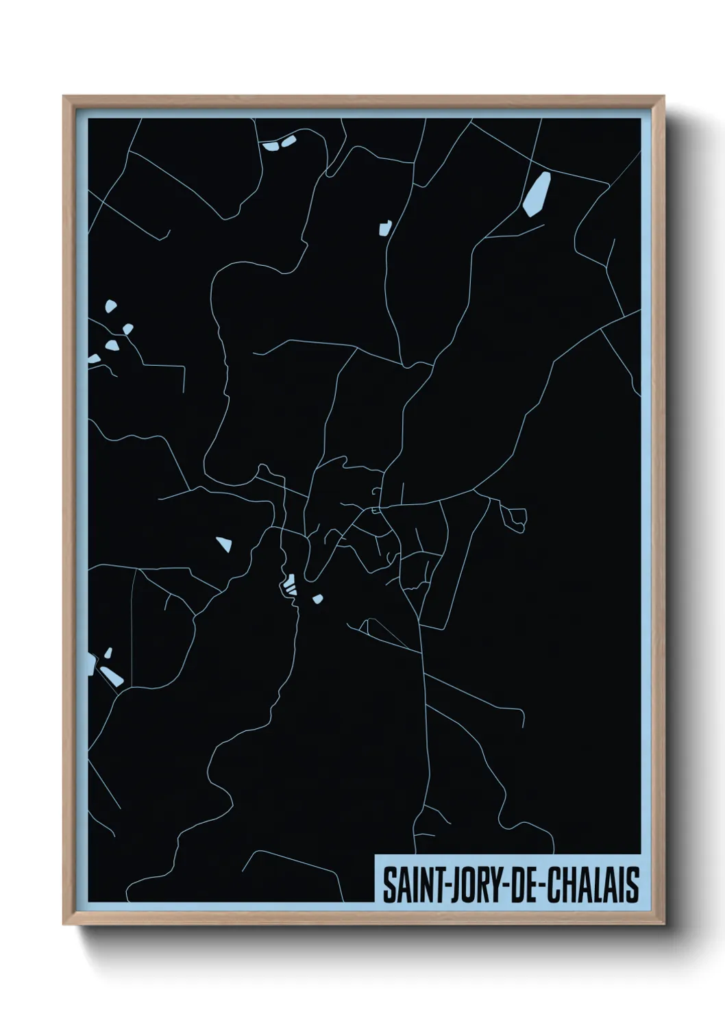 Une affiche de carte sur Saint-Jory-de-Chalais