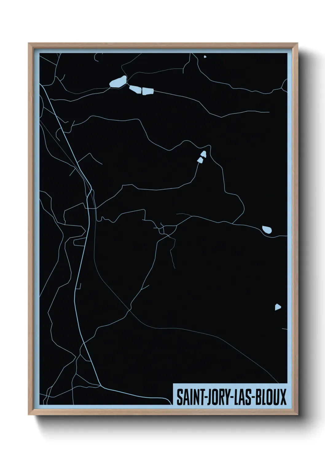 Une affiche de carte sur Saint-Jory-las-Bloux