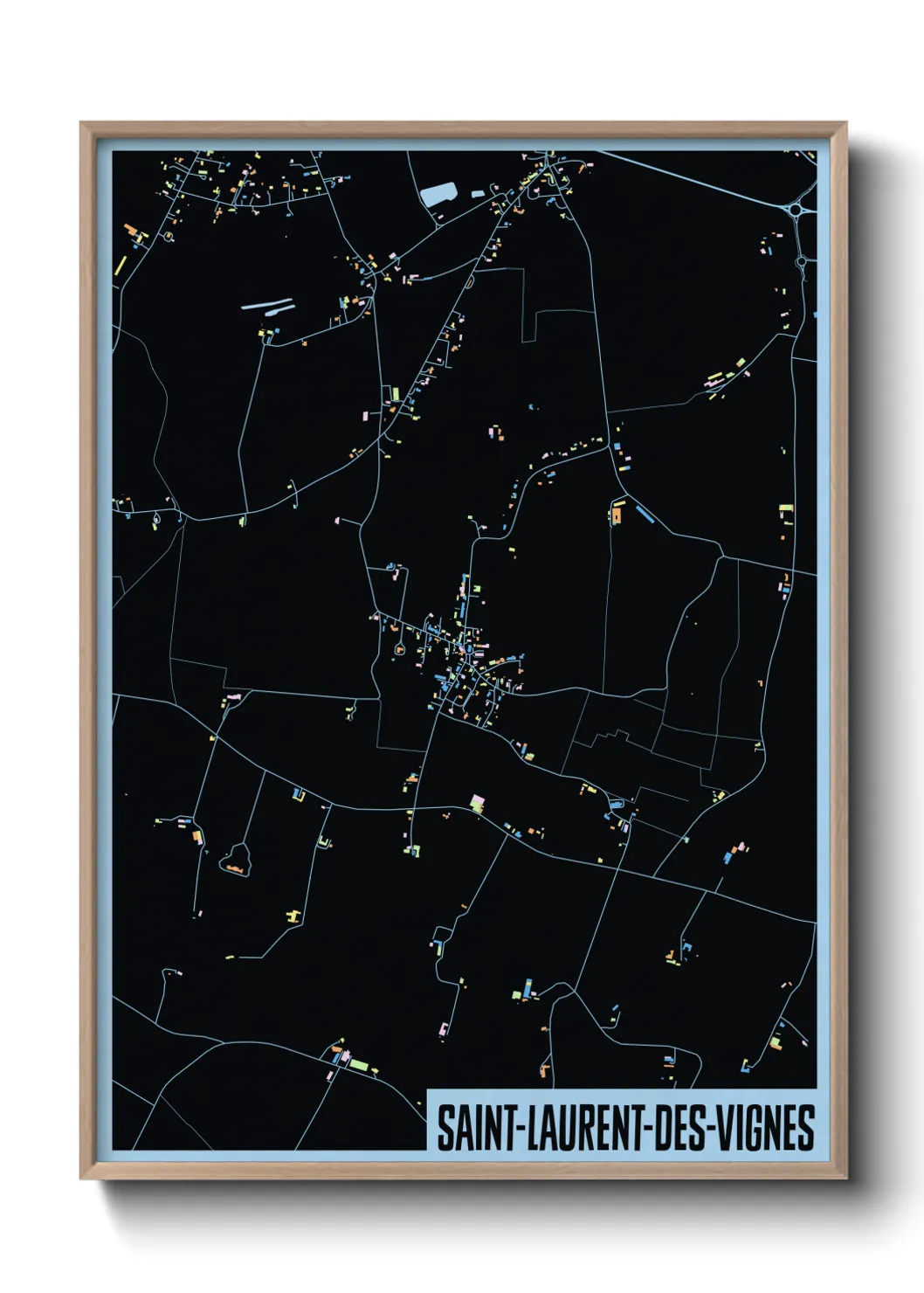 Une affiche de carte sur Saint-Laurent-des-Vignes