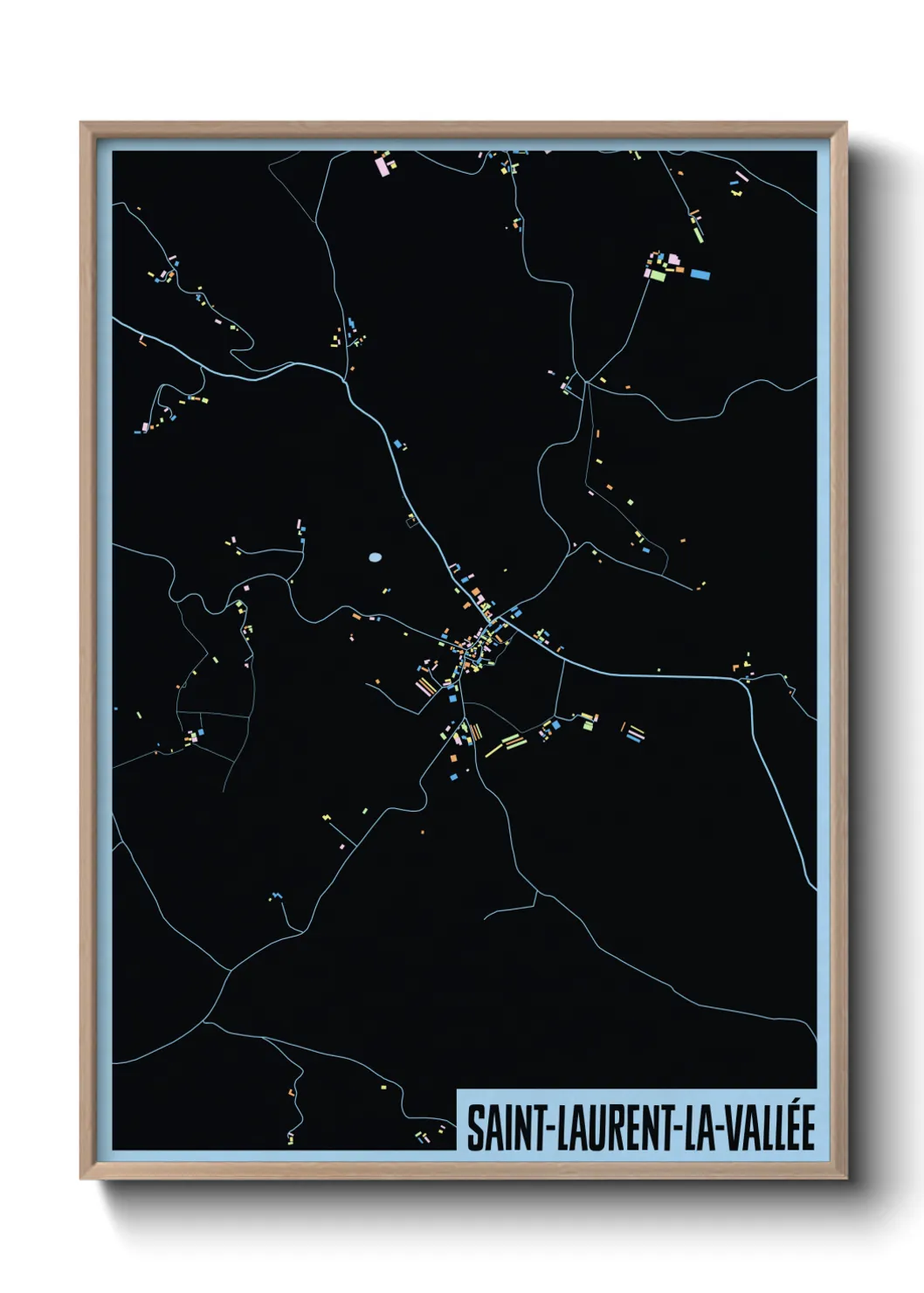 Une affiche de carte sur Saint-Laurent-la-Vallée