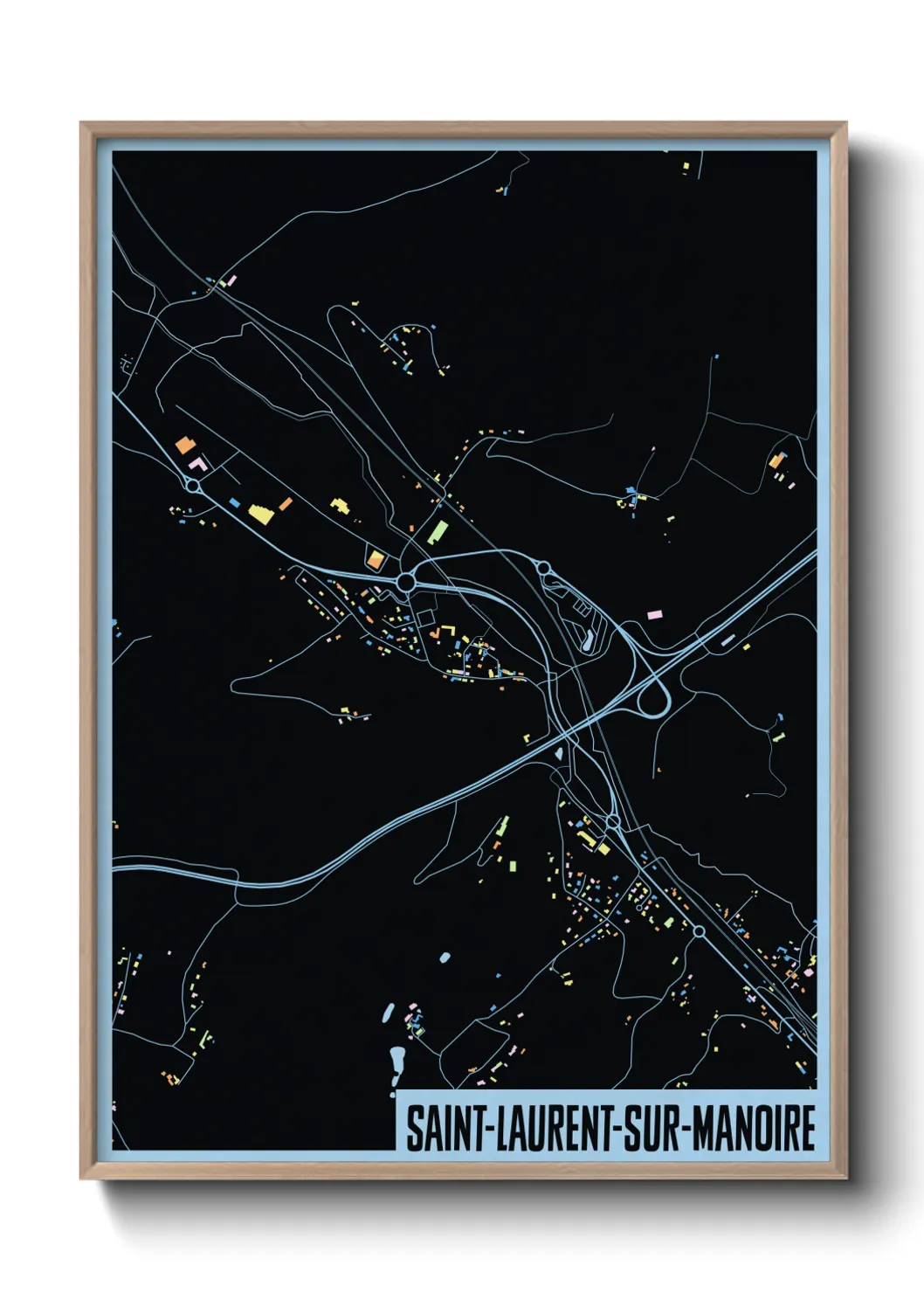 Une affiche de carte sur Saint-Laurent-sur-Manoire