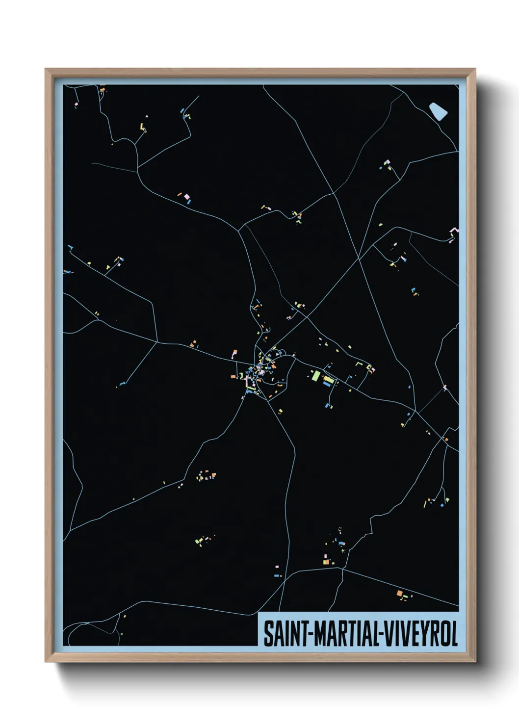 Une affiche de carte sur Saint-Martial-Viveyrol