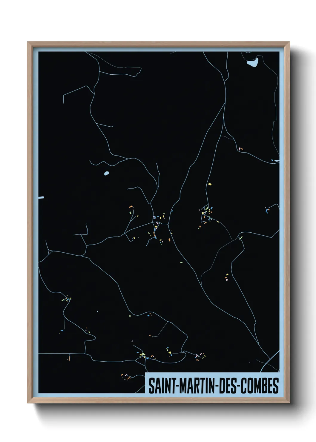 Une affiche de carte sur Saint-Martin-des-Combes