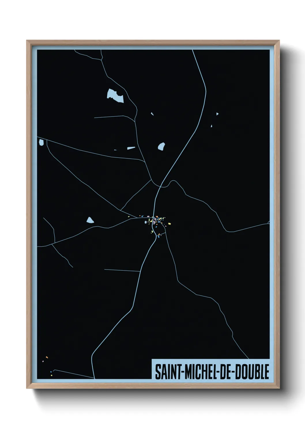 Une affiche de carte sur Saint-Michel-de-Double