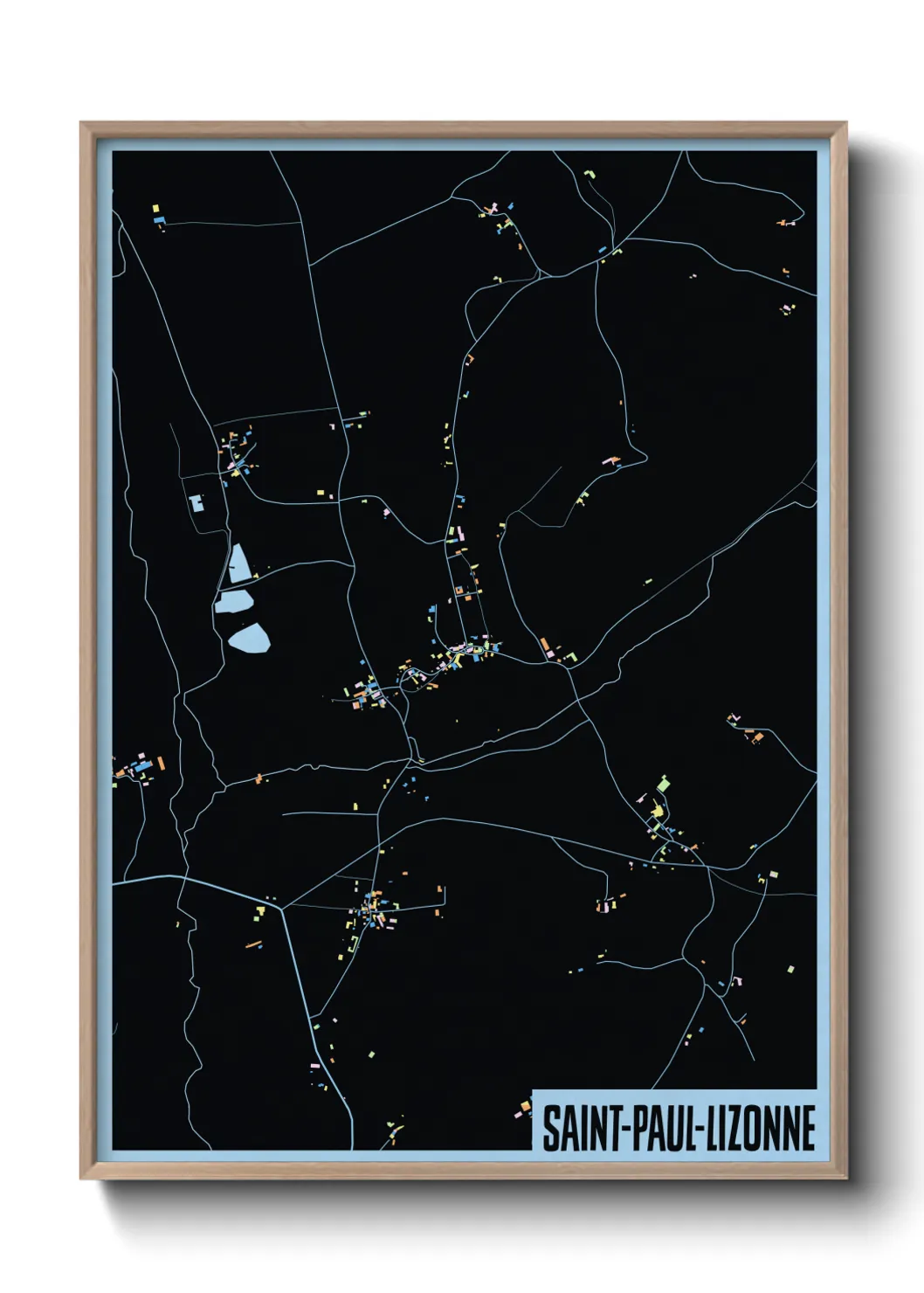 Une affiche de carte sur Saint-Paul-Lizonne