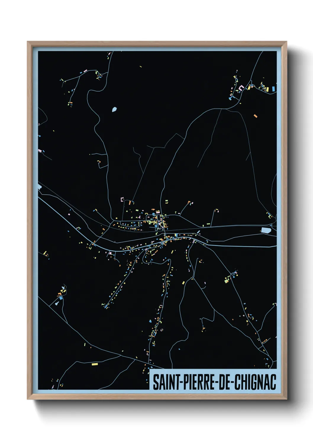 Une affiche de carte sur Saint-Pierre-de-Chignac