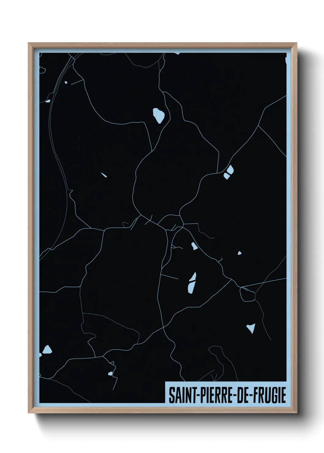 Une affiche de carte sur Saint-Pierre-de-Frugie