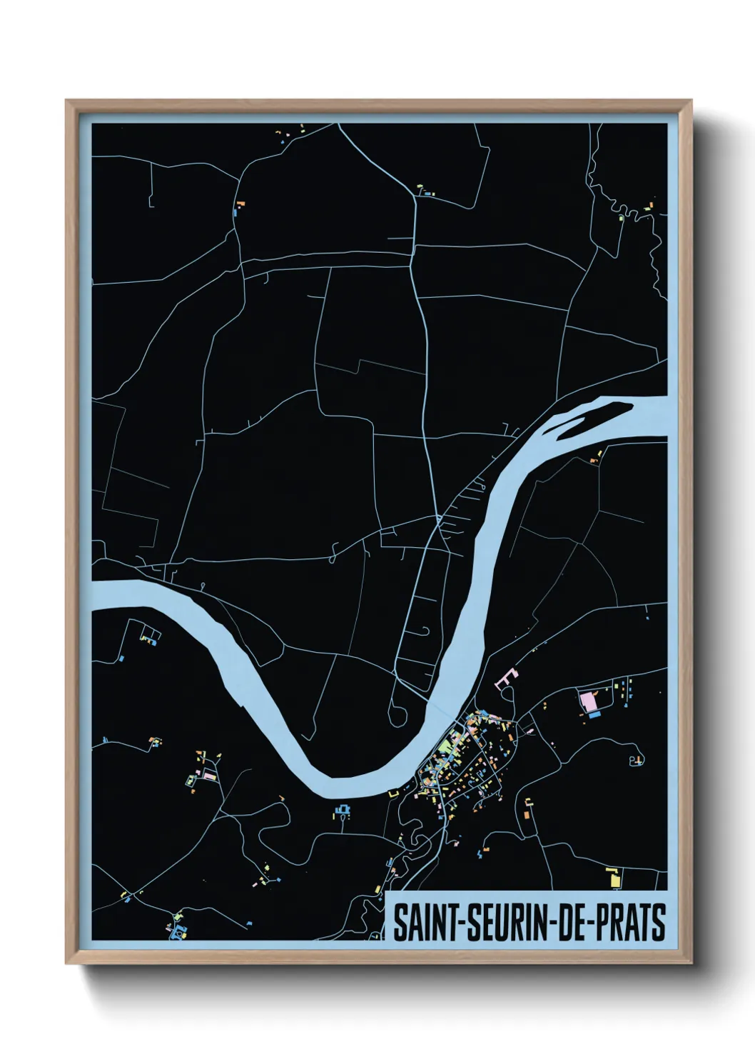 Une affiche de carte sur Saint-Seurin-de-Prats