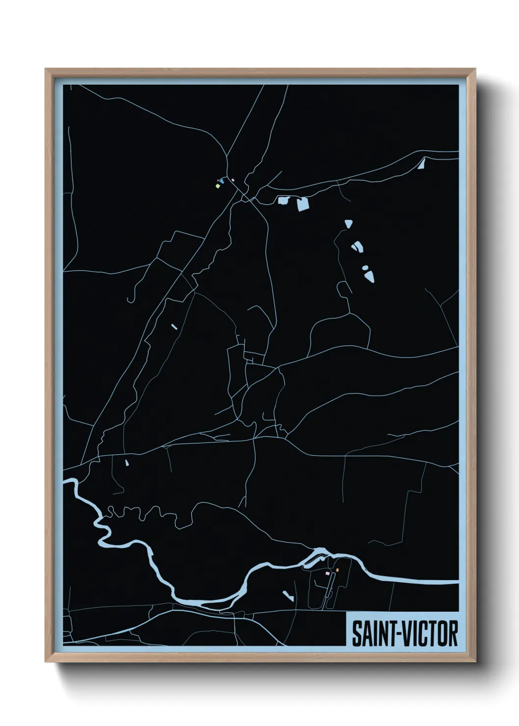 Une affiche de carte sur Saint-Victor