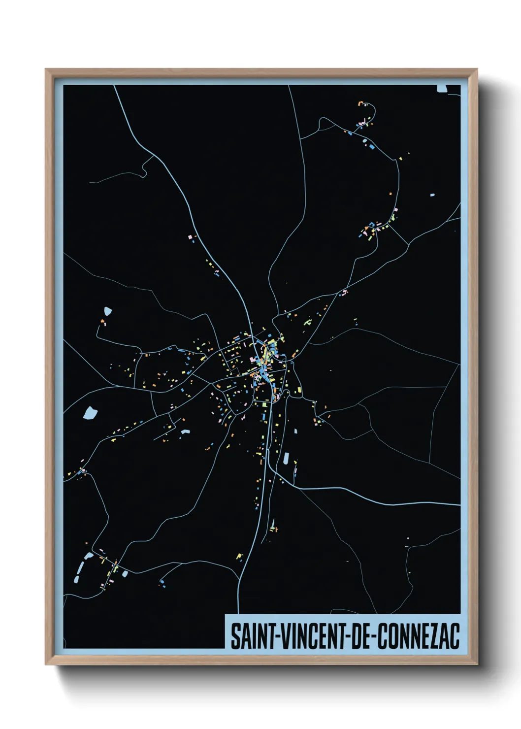 Un poster carteSaint-Vincent-de-Connezac