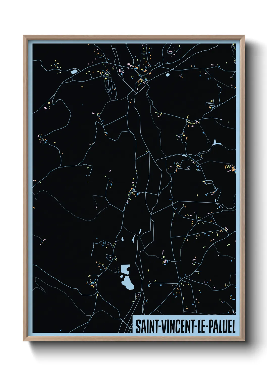 Une affiche de carte sur Saint-Vincent-le-Paluel