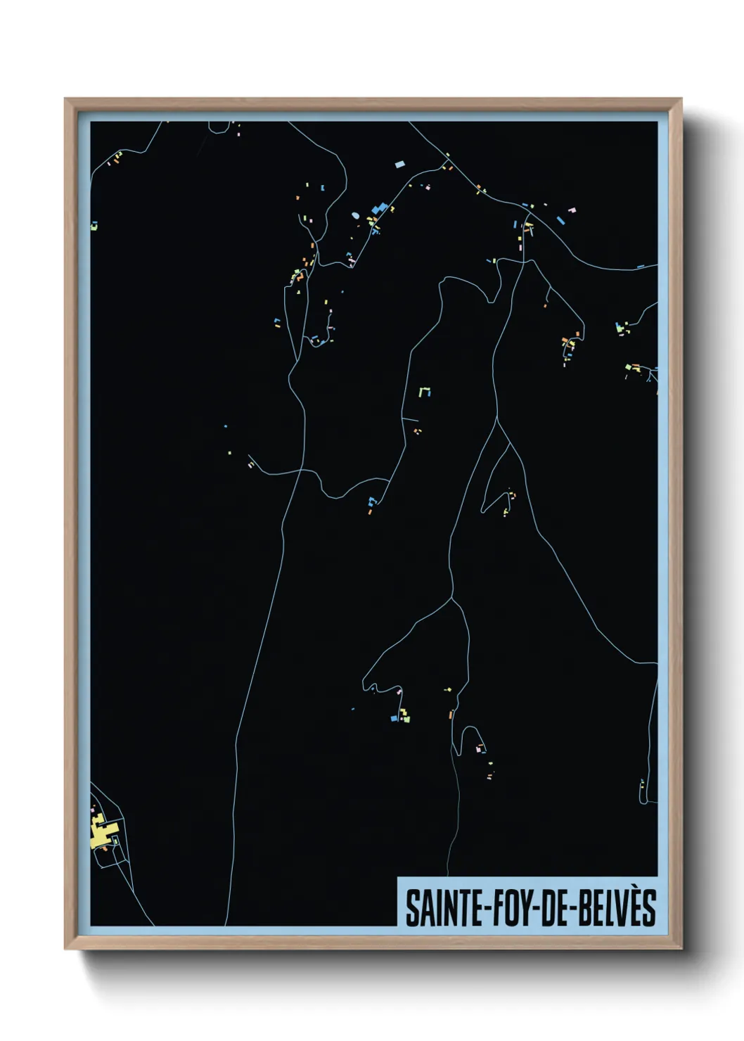 Une affiche de carte sur Sainte-Foy-de-Belvès