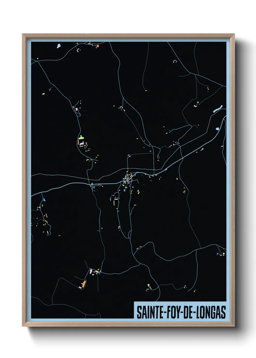 Une affiche de carte sur Sainte-Foy-de-Longas