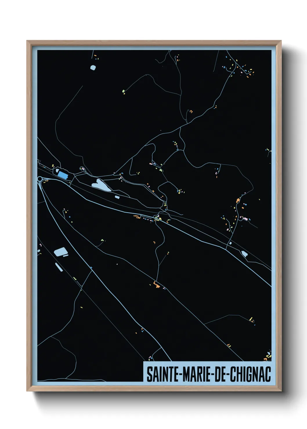 Une affiche de carte sur Sainte-Marie-de-Chignac