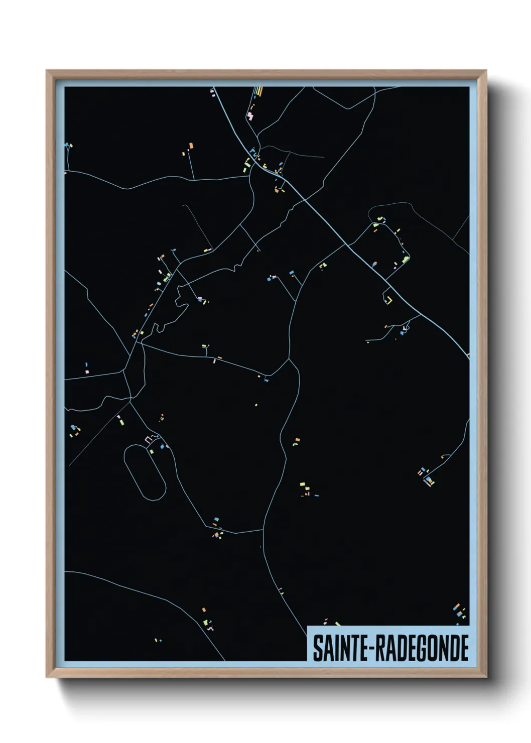 Une affiche de carte sur Sainte-Radegonde