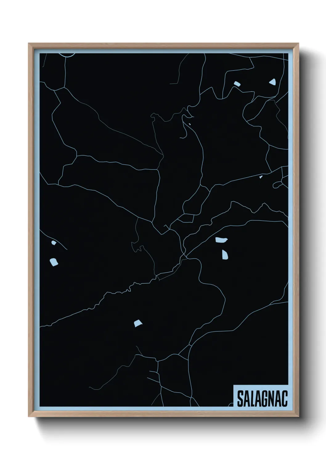 Une affiche de carte sur Salagnac