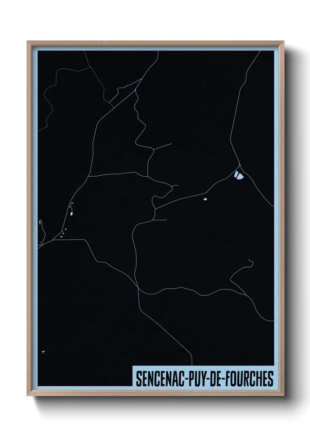 Une affiche de carte sur Sencenac-Puy-de-Fourches