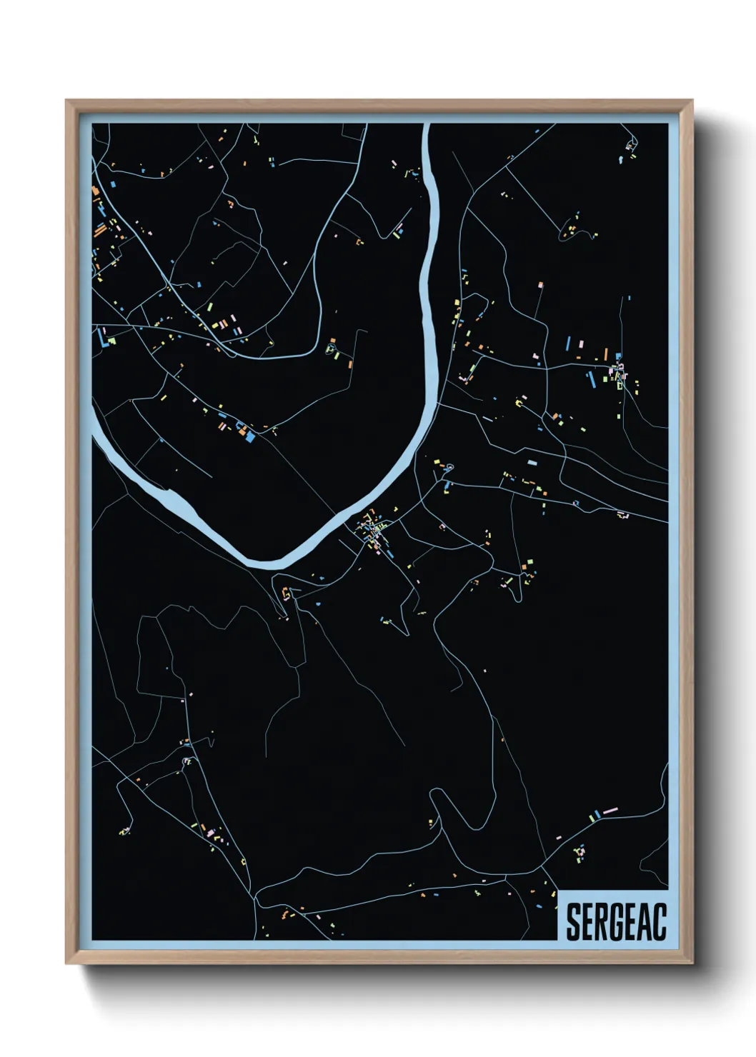 Une affiche de carte sur Sergeac