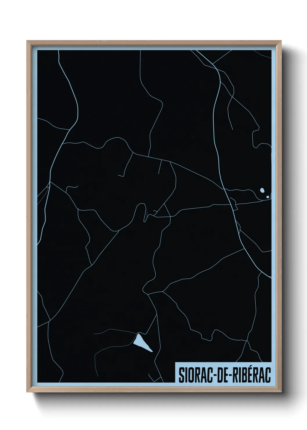 Une affiche de carte sur Siorac-de-Ribérac