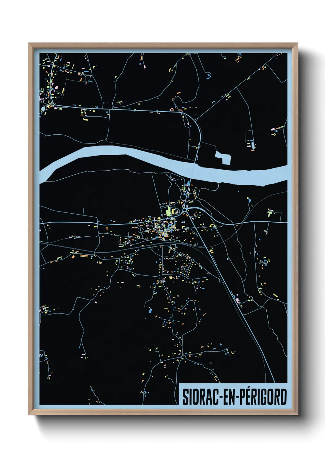 Une affiche de carte sur Siorac-en-Périgord