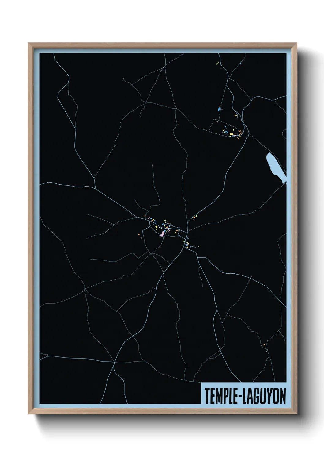 Une affiche de carte sur Temple-Laguyon