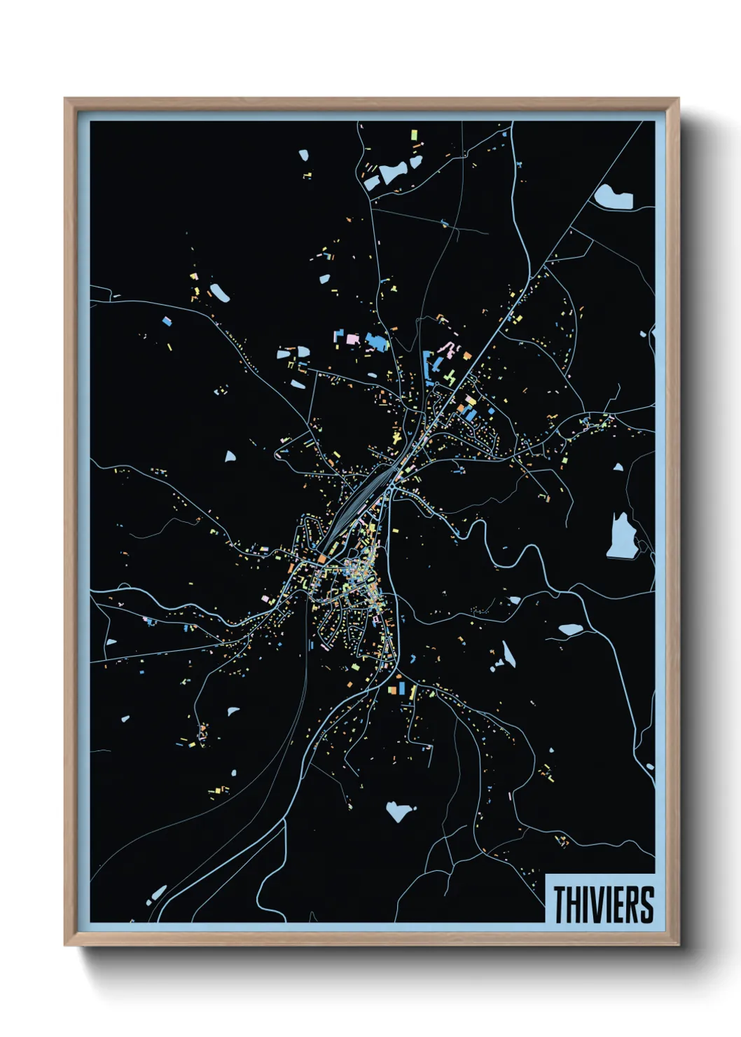 Une affiche de carte sur Thiviers