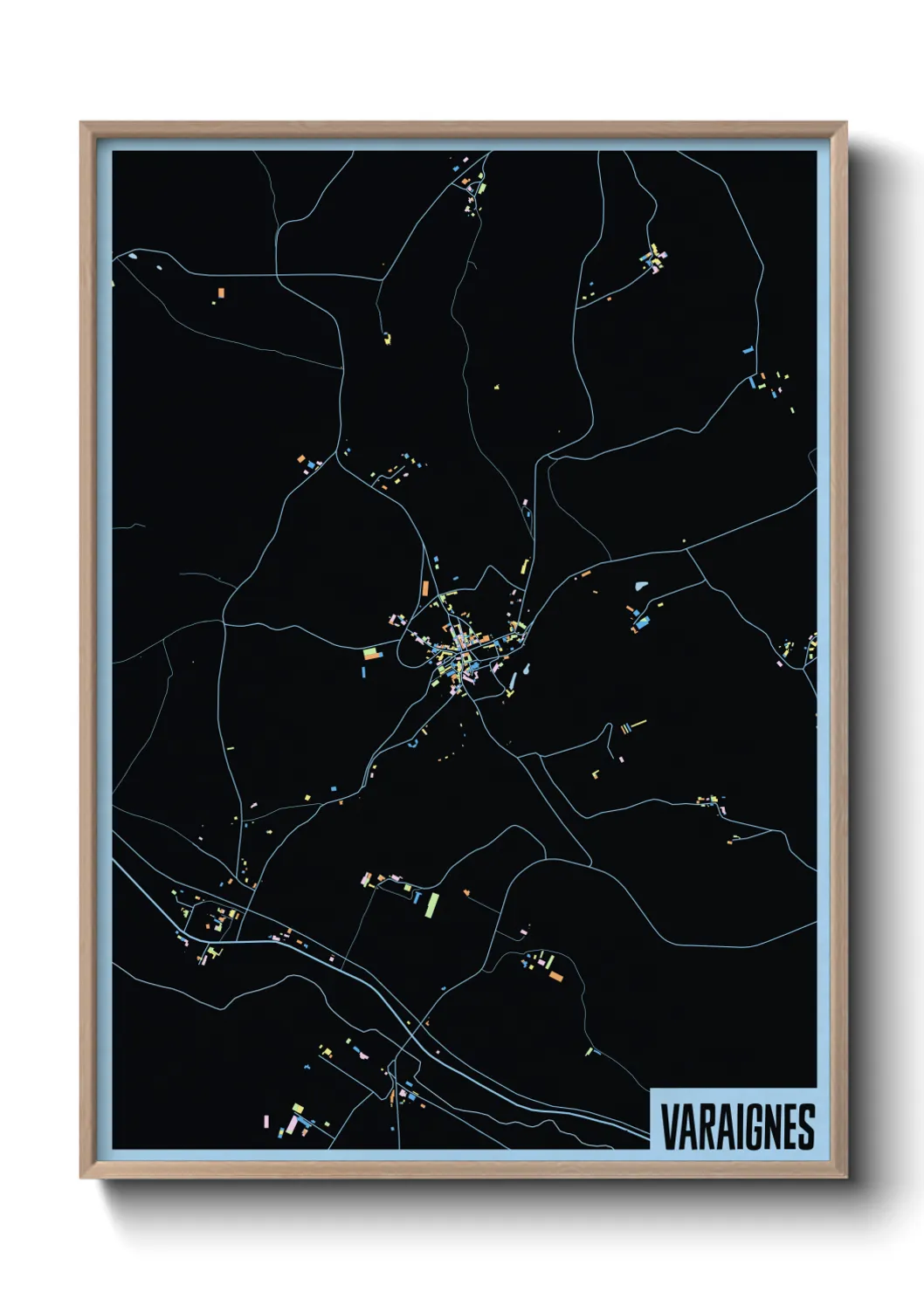 Une affiche de carte sur Varaignes