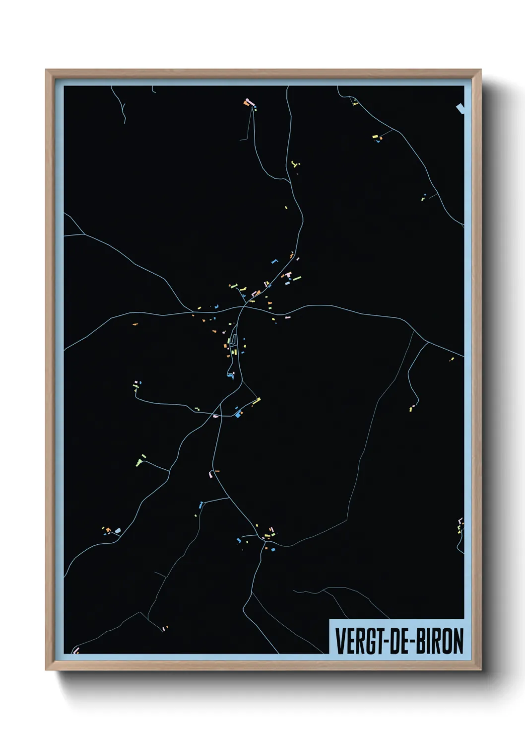 Une affiche de carte sur Vergt-de-Biron