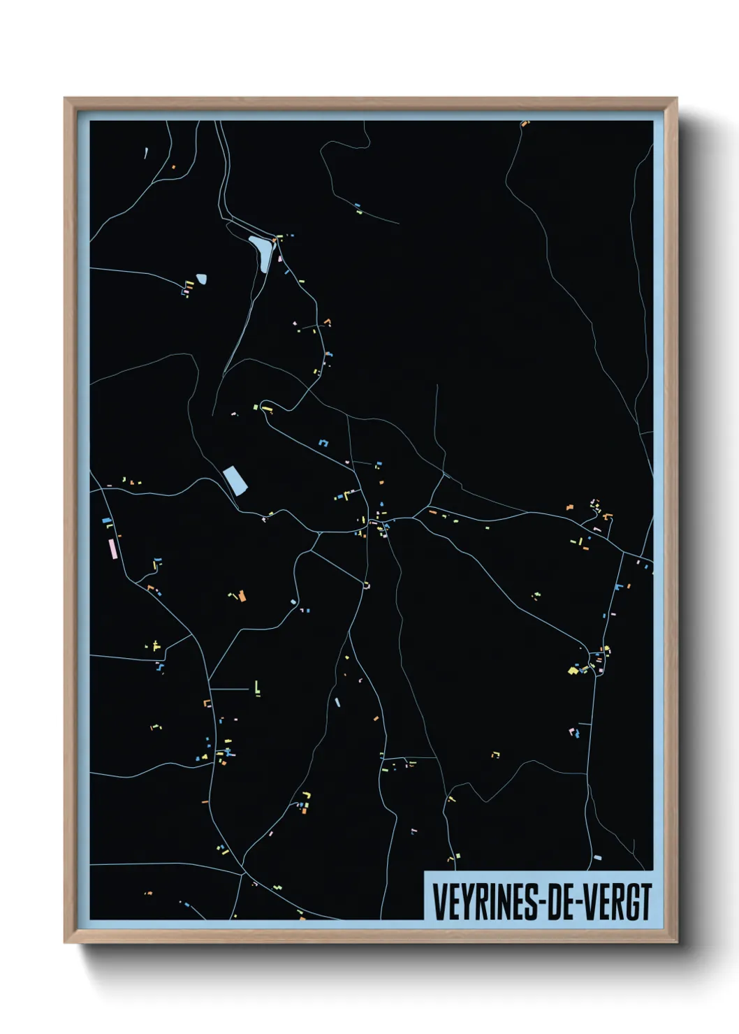 Une affiche de carte sur Veyrines-de-Vergt