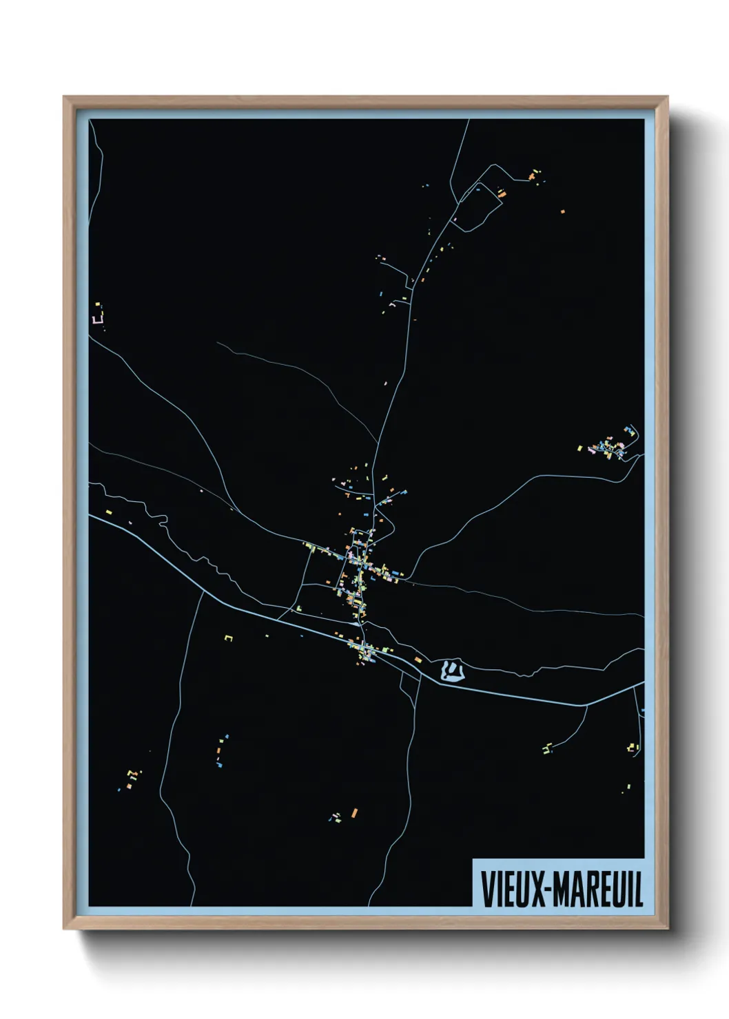 Une affiche de carte sur Vieux-Mareuil