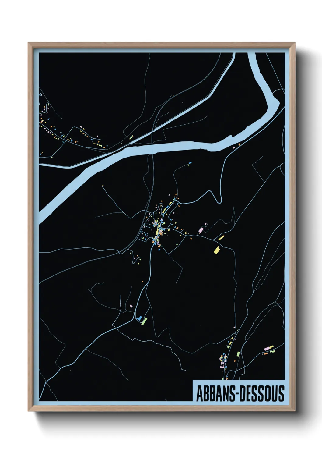 Une affiche de carte sur Abbans-Dessous