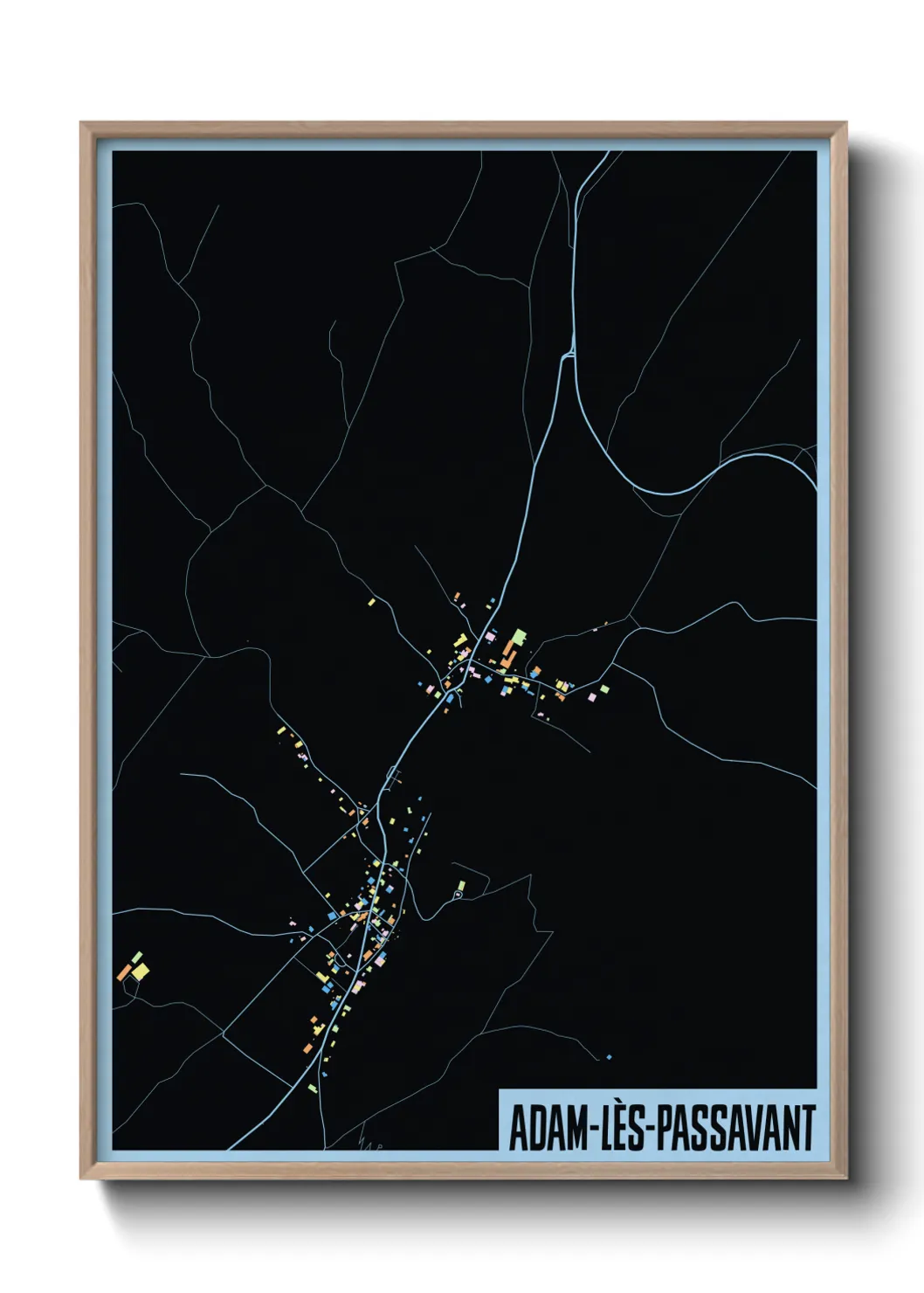 Une affiche de carte sur Adam-lès-Passavant