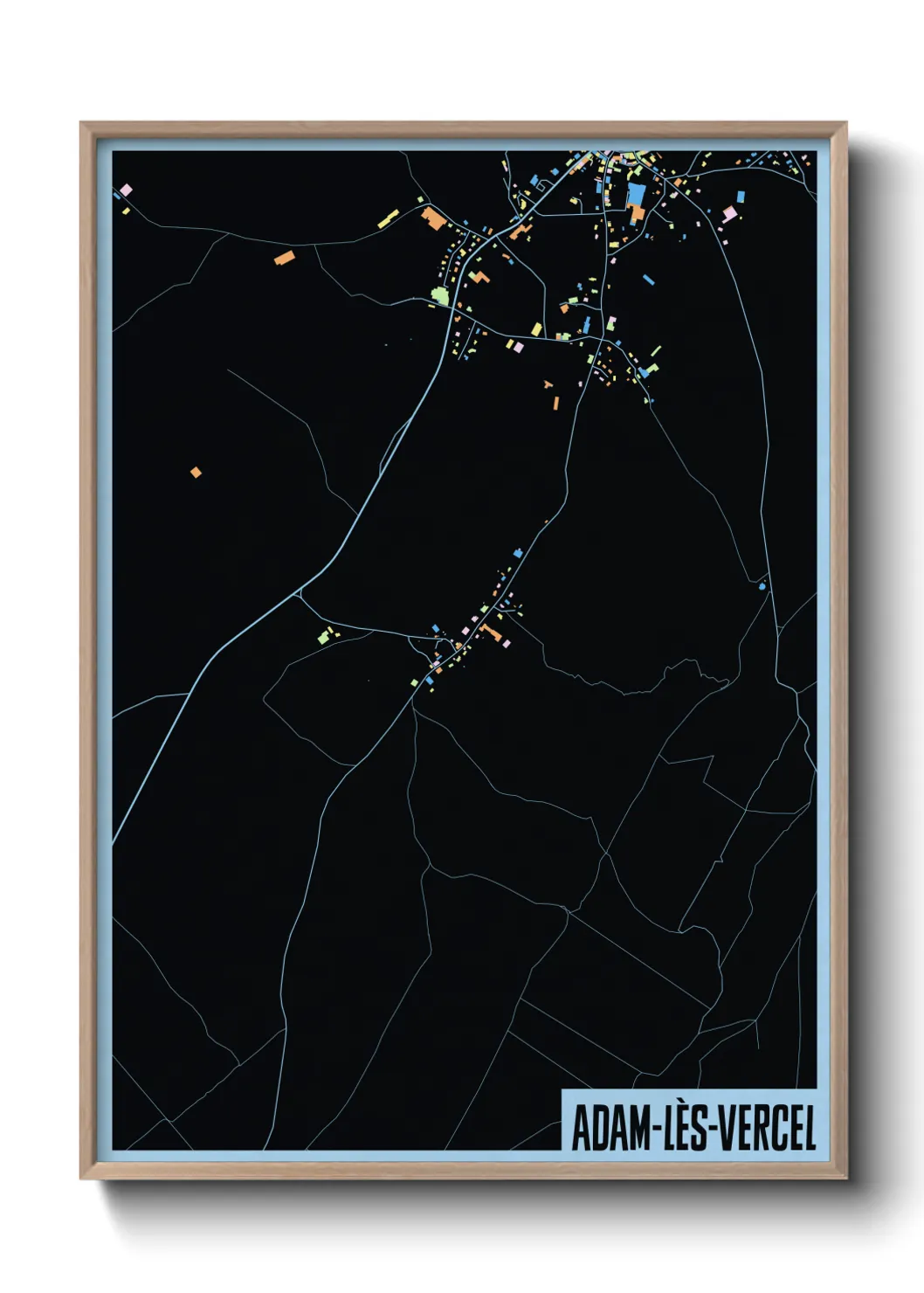 Une affiche de carte sur Adam-lès-Vercel