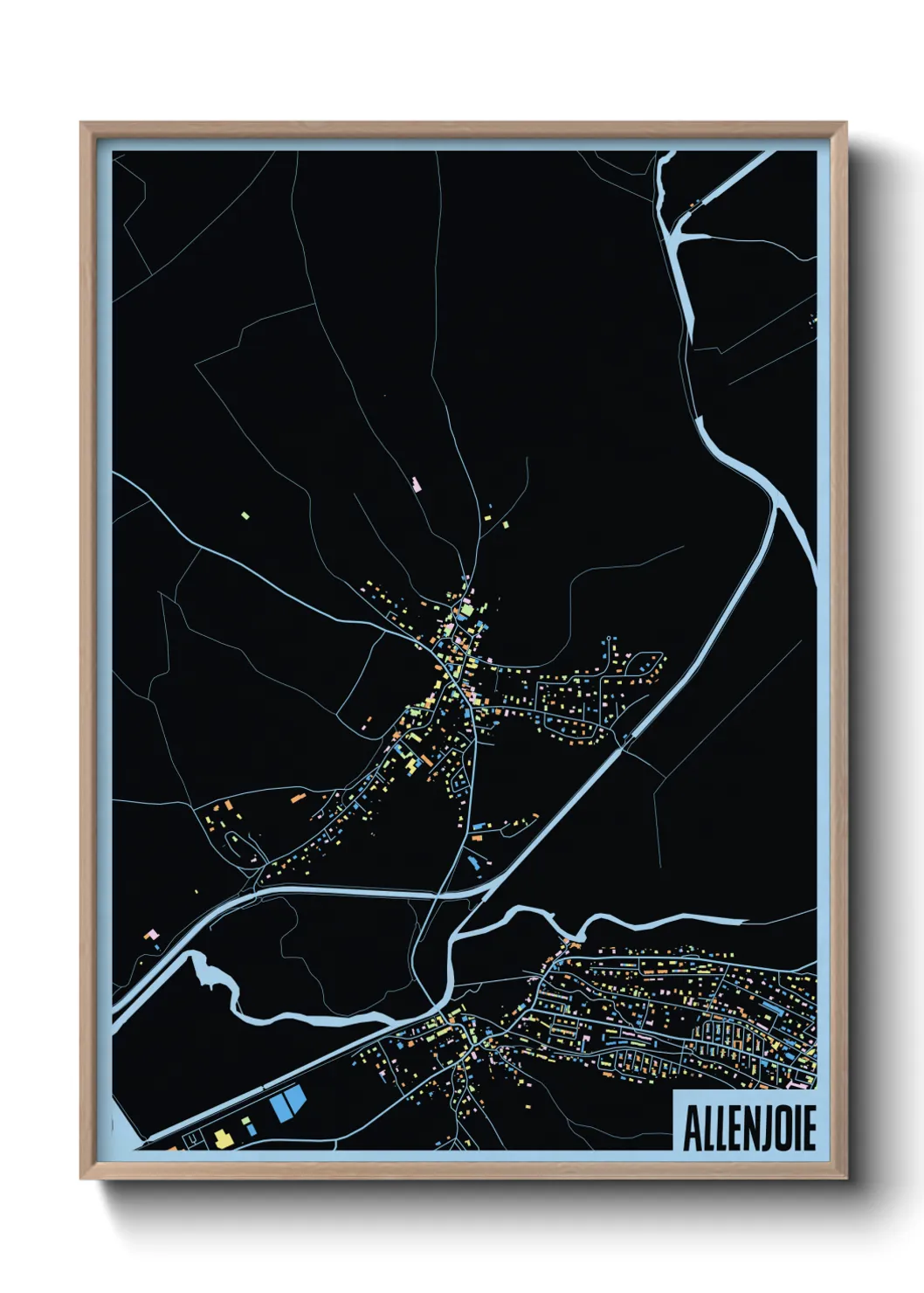 Une affiche de carte sur Allenjoie