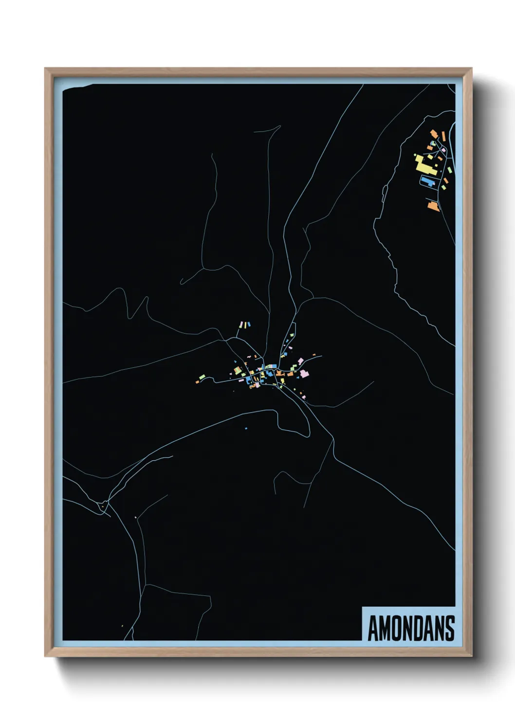 Une affiche de carte sur Amondans