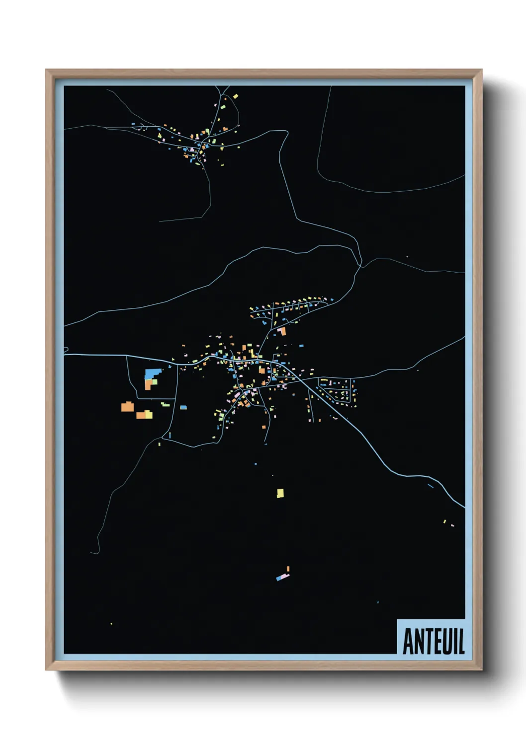 Une affiche de carte sur Anteuil