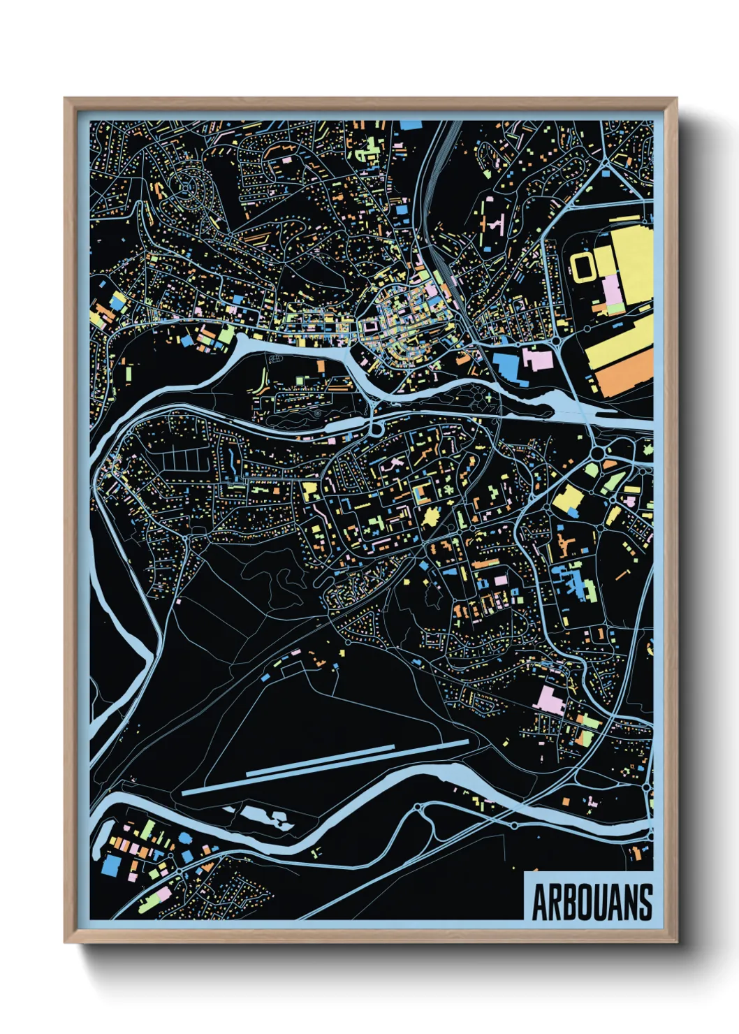 Une affiche de carte sur Arbouans