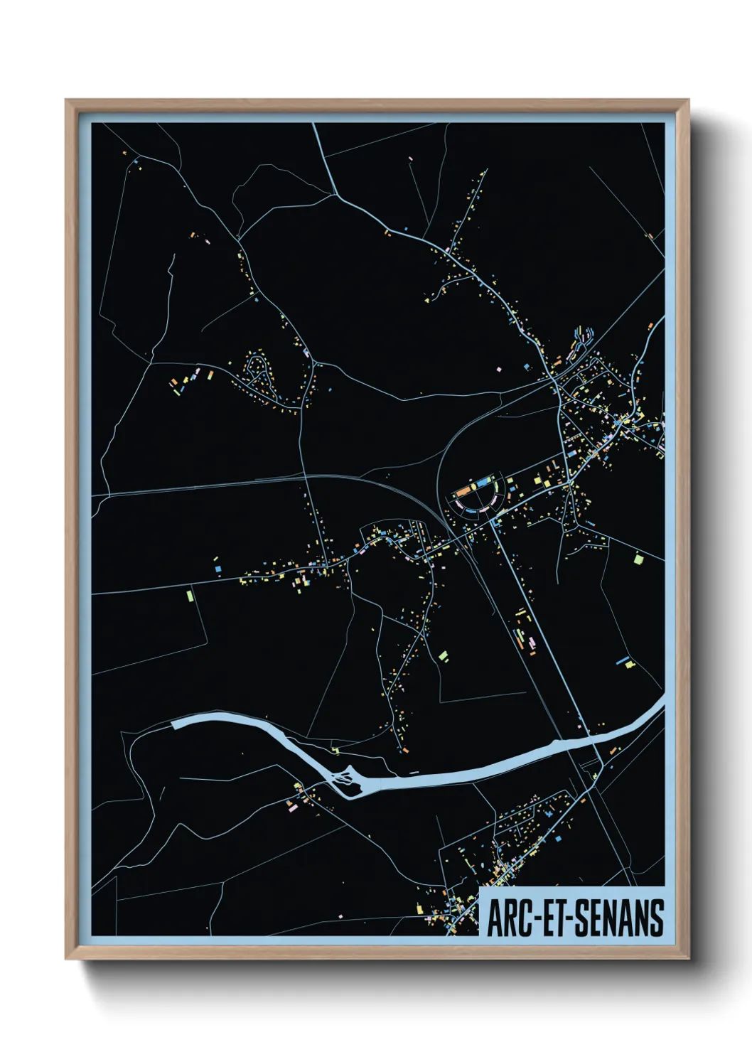 Une affiche de carte sur Arc-et-Senans