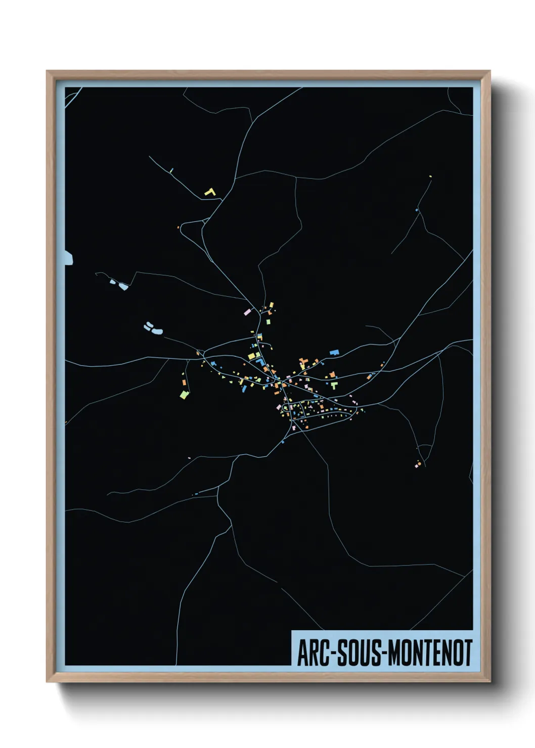 Une affiche de carte sur Arc-sous-Montenot