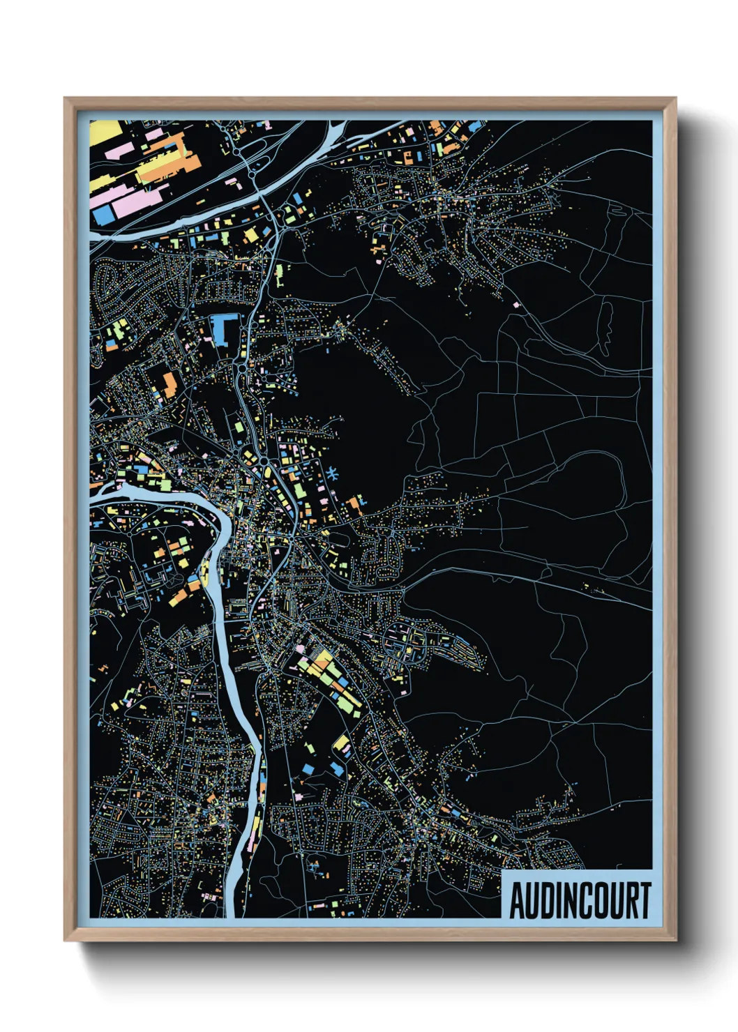 Une affiche de carte sur Audincourt