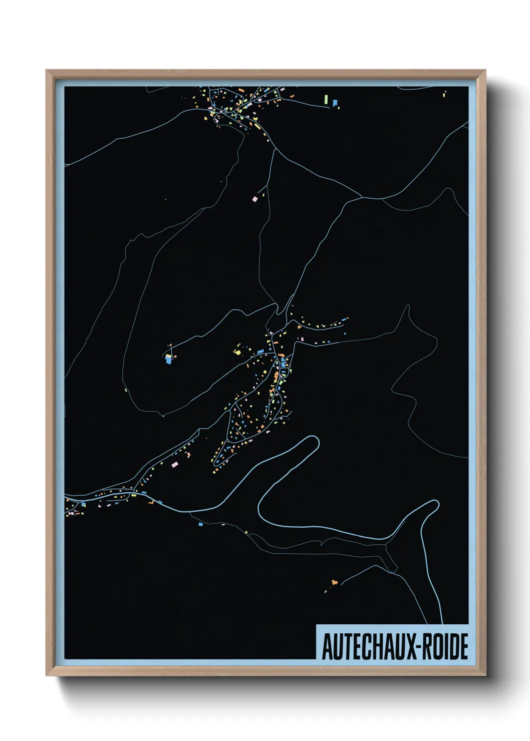 Une affiche de carte sur Autechaux-Roide