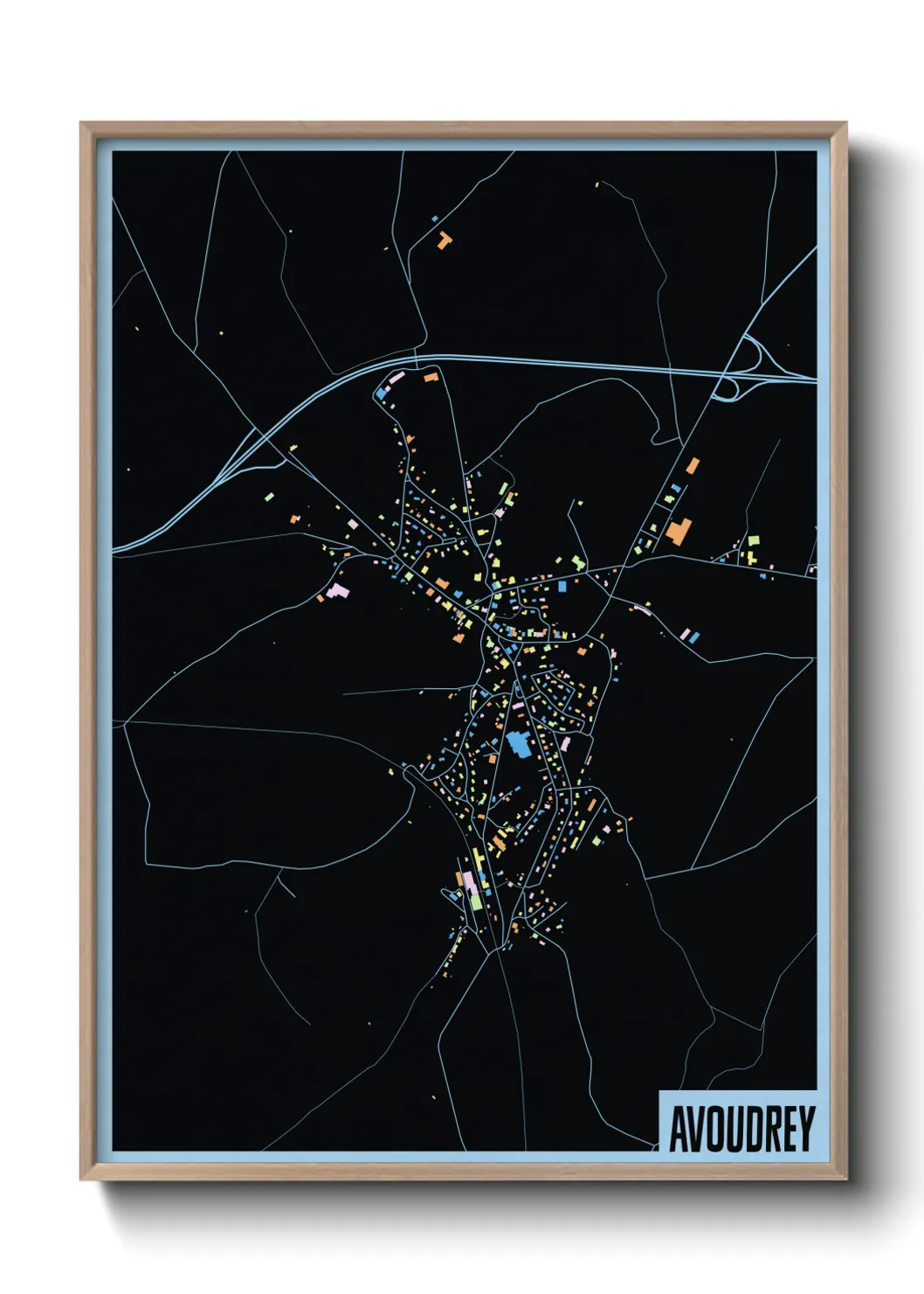 Une affiche de carte sur Avoudrey