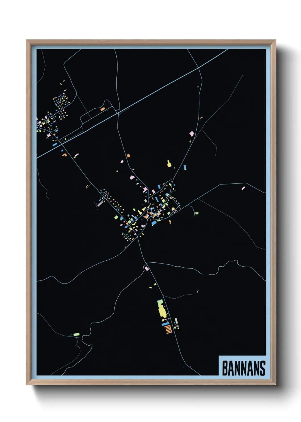 Une affiche de carte sur Bannans