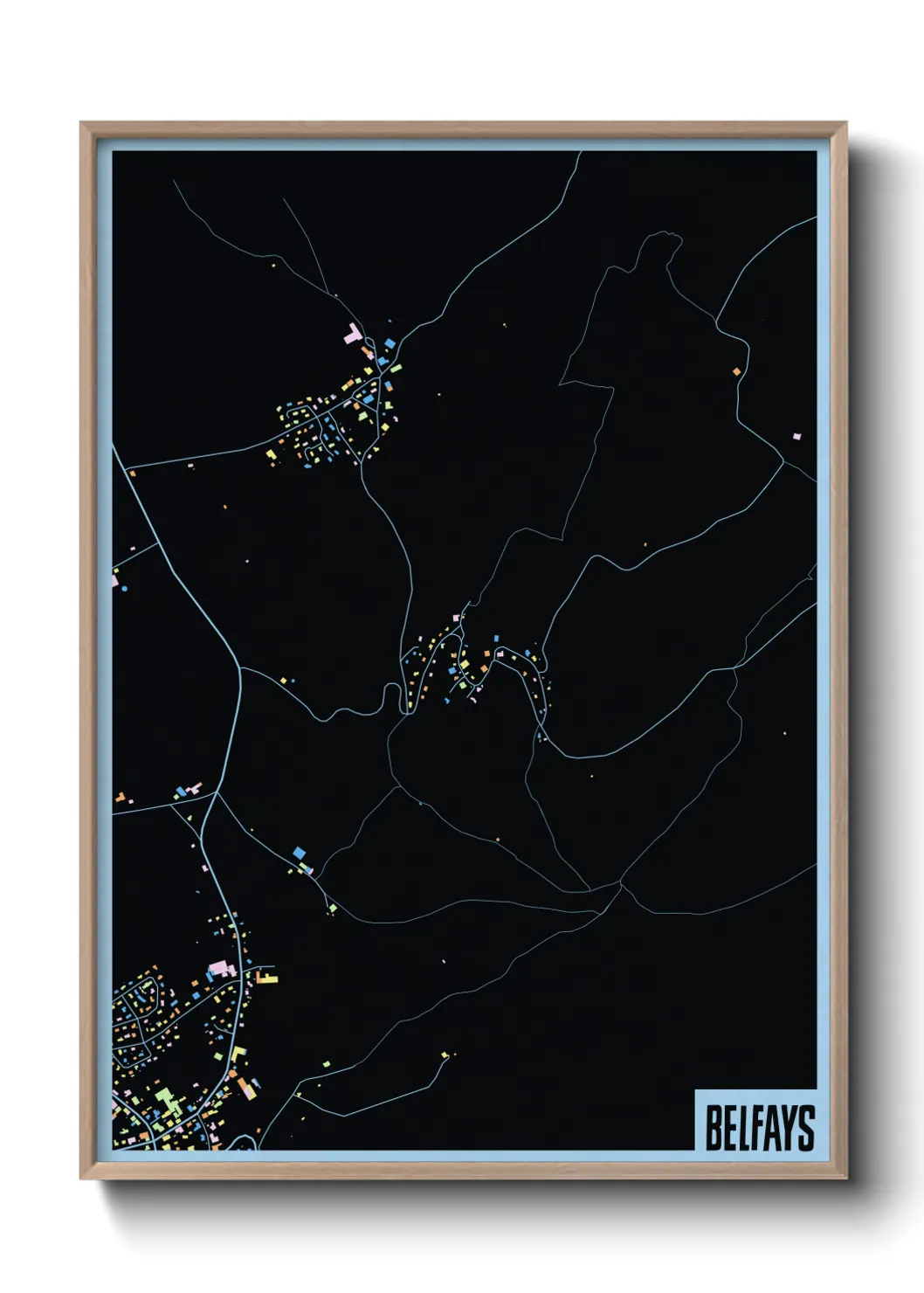 Une affiche de carte sur Belfays