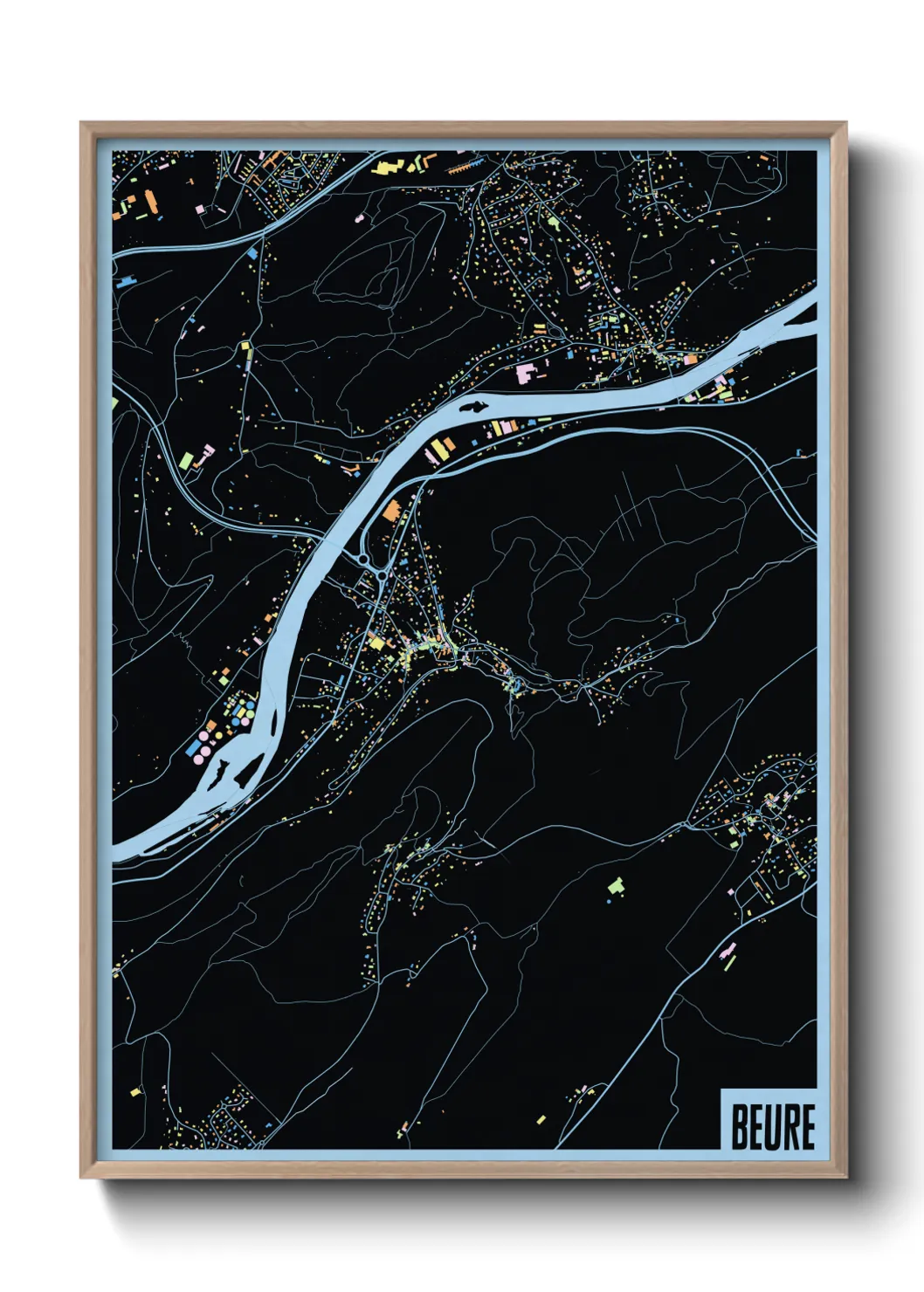 Une affiche de carte sur Beure