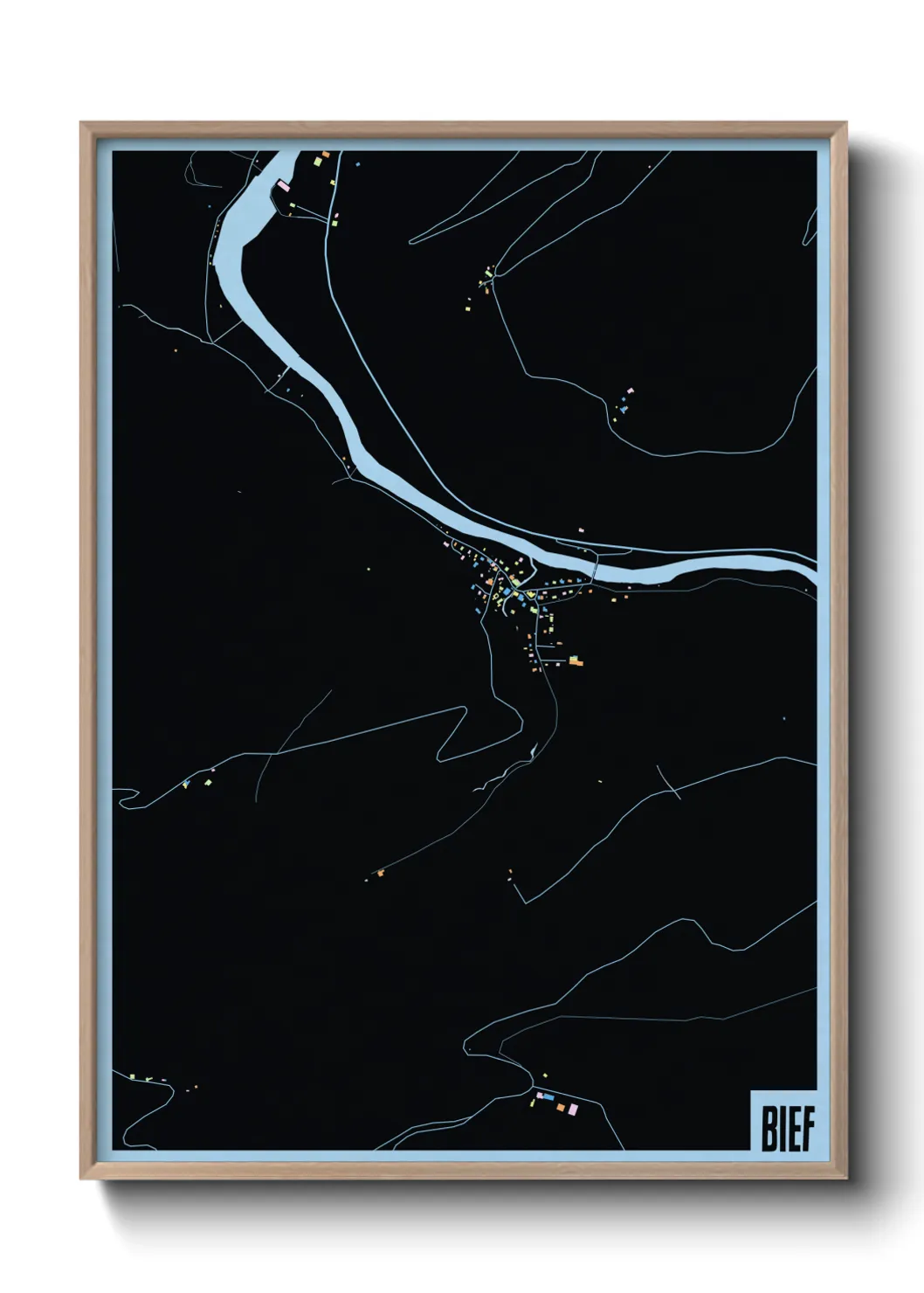 Une affiche de carte sur Bief