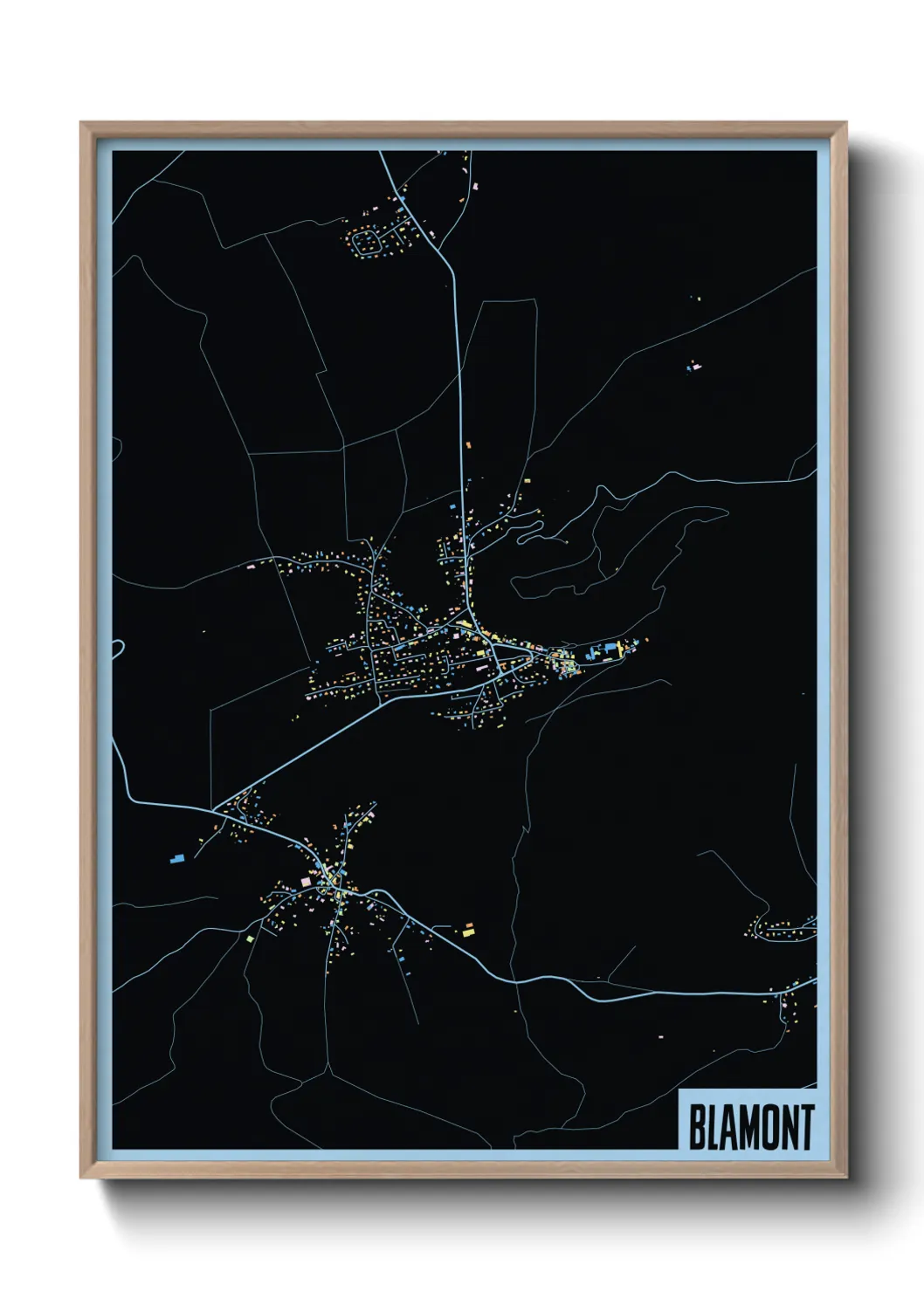 Une affiche de carte sur Blamont