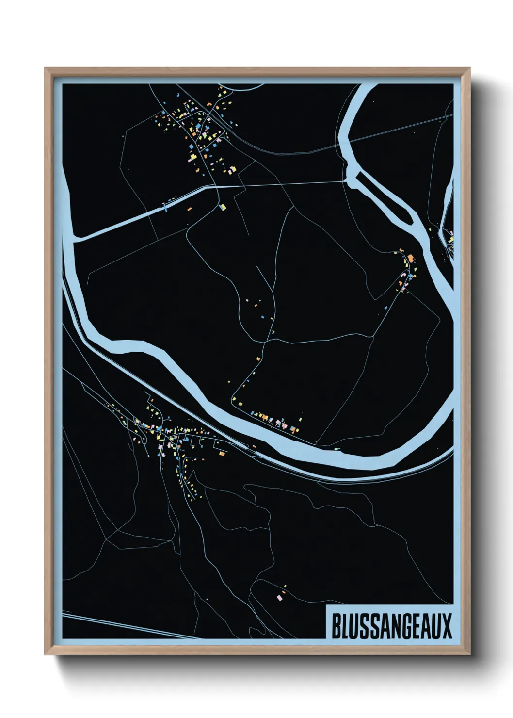 Une affiche de carte sur Blussangeaux