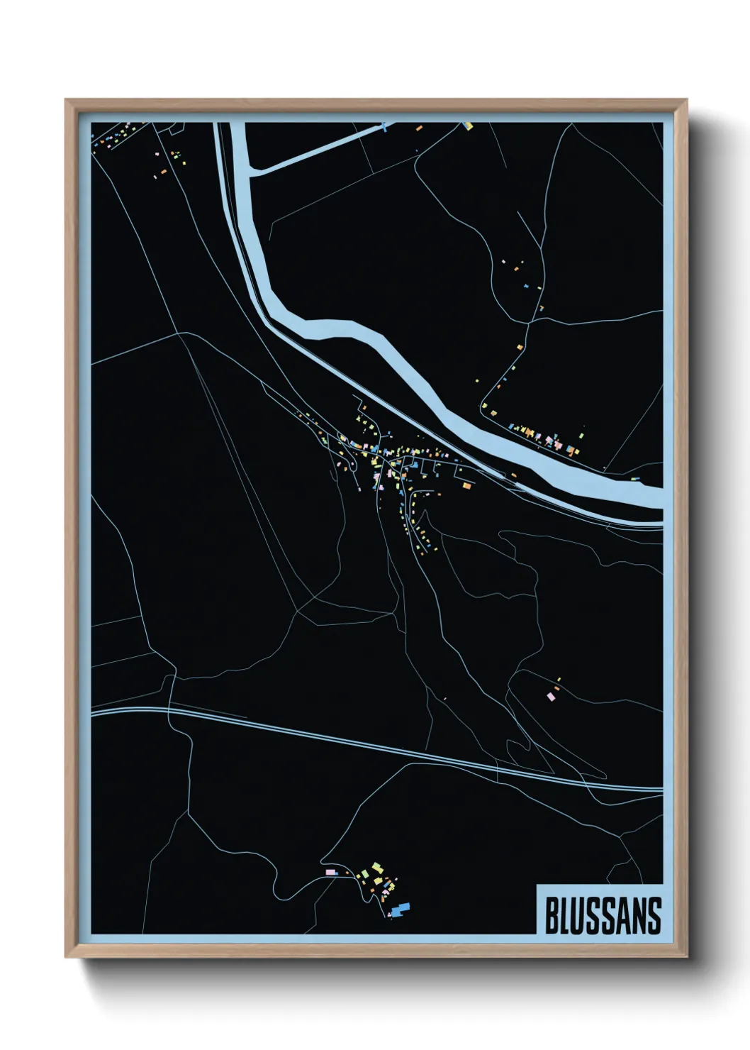 Une affiche de carte sur Blussans