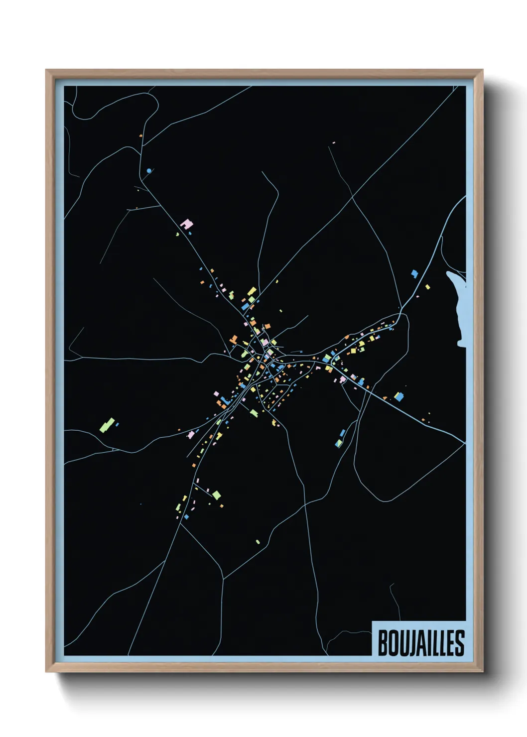 Une affiche de carte sur Boujailles